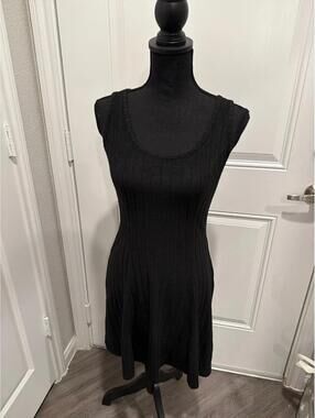 YOZY Black Ribbed Knit Sleeveless Dress Medium